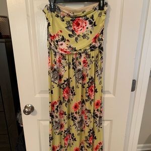 Yellow floral maxi dress